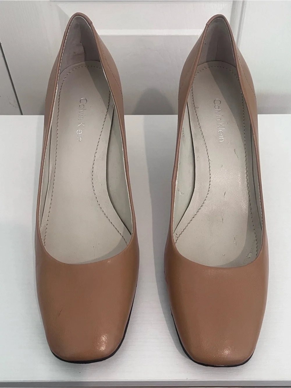 Calvin Klein Women’s Roxy Tan Block Heel Pumps Size 7M